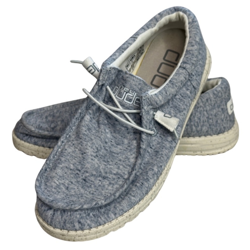 Hey Dude Gray Loafers Slip-Ons | Wendy Woven Casual Comfort | Light Grey